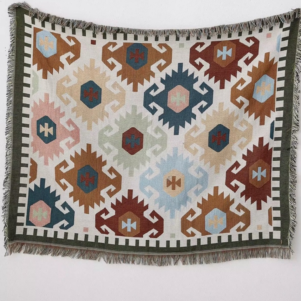 Geometric Patterned Boho AztecThrow Blanket - Picture 2 of 3